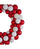 Northlight 3 - Finish Shatterproof Ball Christmas Wreath - 24 - Inch Unlit