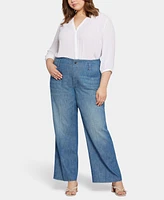 Nydj Plus High Rise Teresa Wide Leg Jeans
