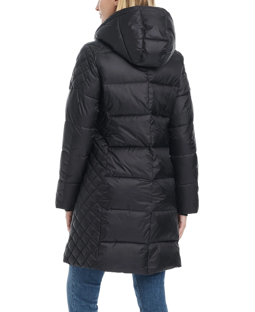 Vince Camuto Women's Cire Mid-Length Fitted Puffer Coat