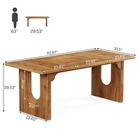Tribesigns Modern Dining Table for 6 to 8 People, 71" Large Kitchen Dining Table with Wood Pedestal Base, Rectangular Long Dinner Table for Kitch