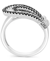 Effy Black & White Diamond Loop Statement Ring (5/8 ct. t.w.) in 14k White Gold