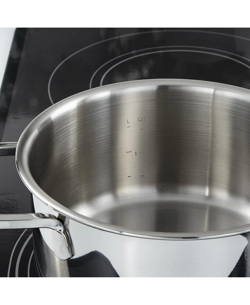 BergHOFF DiNA Helix Recycled 18/10 Stainless Steel 7.25" Stockpot 2.2qt., Glass Lid