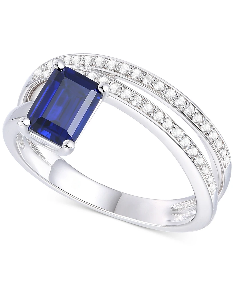 Amethyst (7/8 ct. t.w.) & Lab Grown White Sapphire Accent Coil Ring 14k Gold-Plated Sterling Silver (Also Additional Gemstones)