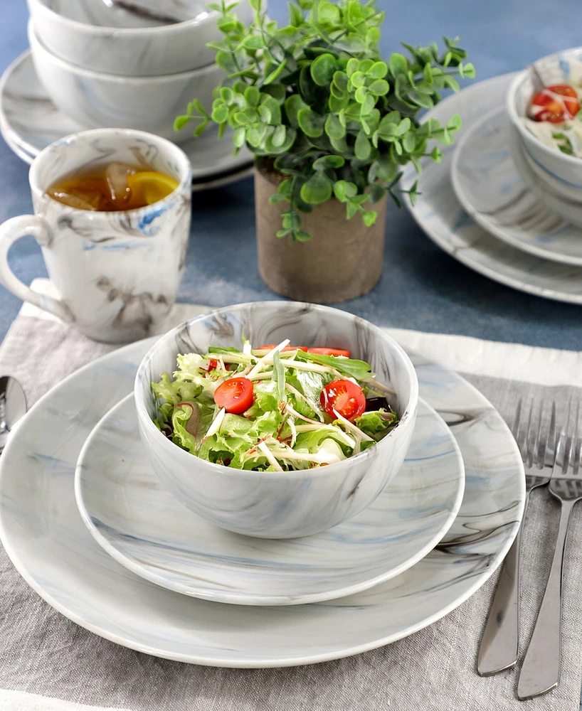 Elama Marble 16 Pc. Dinnerware Set, Service for 4