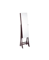 Sugift Freestanding Jewelry Cabinet Armoire Organizer with Bevel Edge Mirror