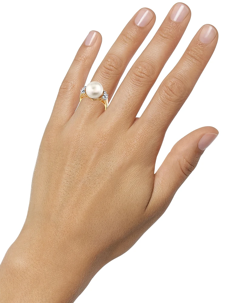 Cultured Freshwater Pearl (12mm) & Diamond (1/4 ct. t.w.) in 14k Gold