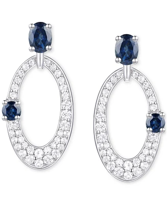 Ruby (5/8 ct. t.w.) & Diamond (1/3 Oval Doorknocker Drop Earrings 14k Gold (Also available Emerald Sapphire)
