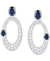 Ruby (5/8 ct. t.w.) & Diamond (1/3 Oval Doorknocker Drop Earrings 14k Gold (Also available Emerald Sapphire)