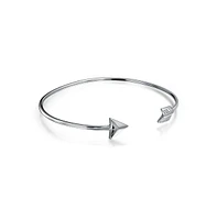 Bling Jewelry Delicate Minimalist Thin Stackable Cupids Arrow Tips Bangle Cuff Bracelet .925 Sterling Silver