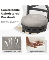 Swivel Bar Stools Set of Counter Height Chairs with Hollow Back Soft-padded Seat