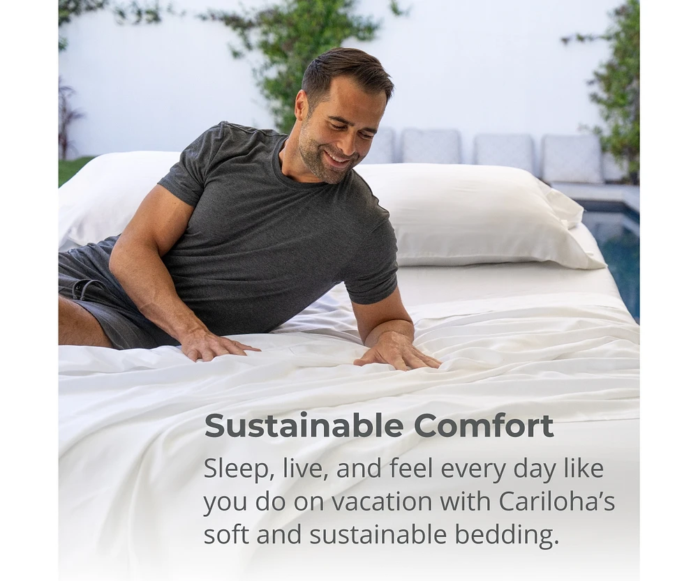 Cariloha Classic 2-Piece Twill Pillowcase Set | Tahitian Breeze Standard Viscose Material Allergy Resistant, Thermal-Regulating & Extra soft