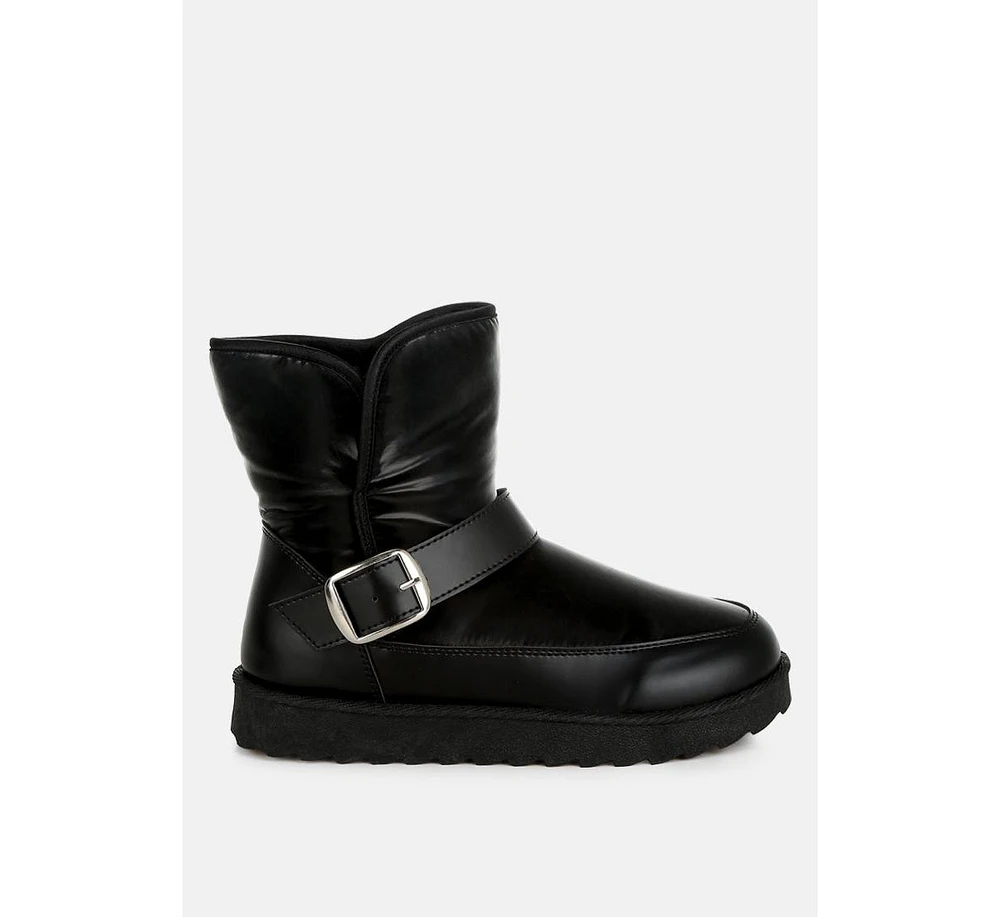 Jammy Buckle Strap Puffy Ankle Boots