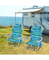 Pcs Folding Beach Chair Adult Lightweight Aluminum Camping Chair with Storage Bag