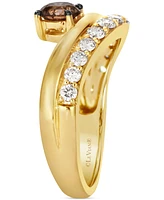 Le Vian Chocolate Diamond & Nude Diamond (1-1/2 ct. t.w.) Double-Row Ring in 14k Yellow Gold