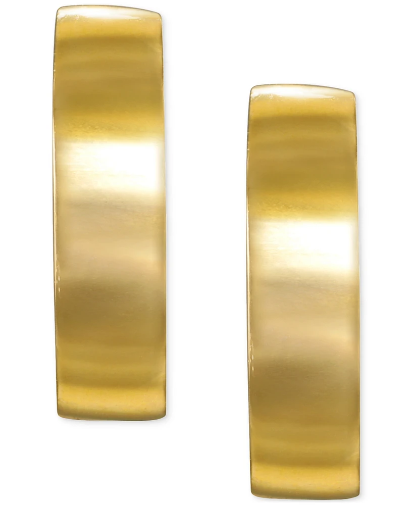 High Polished Huggie Extra Small Hoop Earrings in 10k Gold, 1/2"