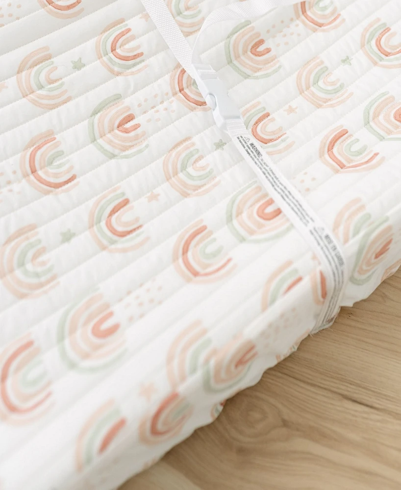 Crane Baby Infants Parker Quilted Rainbow Change Pad Cover