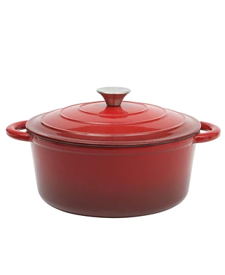 Gibson Home Addlestone 5 Quart Enamel Cast Iron Dutch Oven - Red