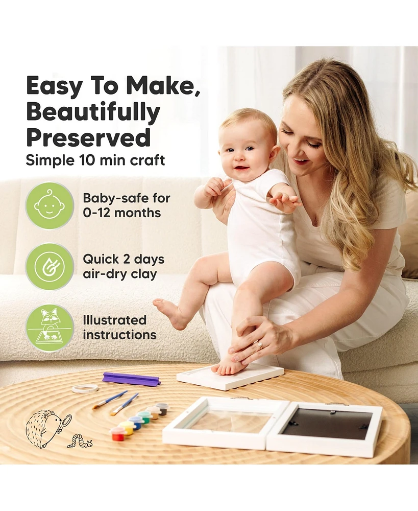 Rune Baby Hand and Footprint Kit Frame, Shower Gifts for Girls, Boys, Newborn Makers