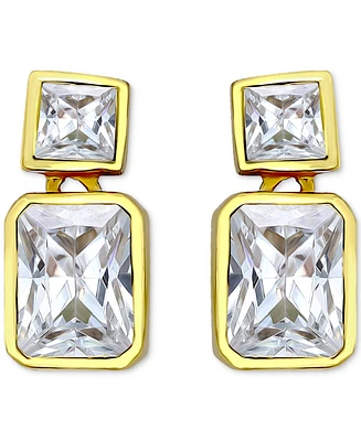 Giani Bernini Cubic Zirconia Octagon & Square Drop Earrings 18k Gold-Plated Sterling Silver, Created for Macy's