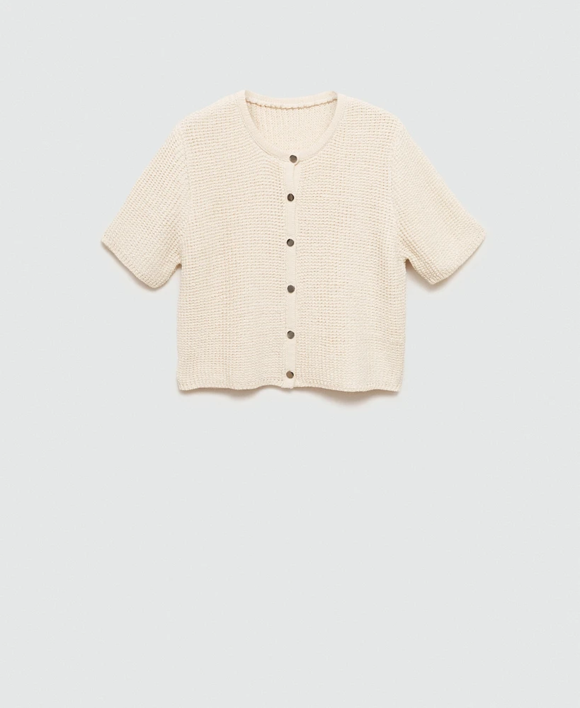 Mango Women's Short Sleeve Knitted Cardigan