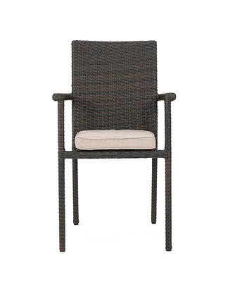 San Pico Dining Chair-Multi Brown,1Pc With Cushion
