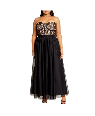 City Chic Plus Sweet Beauty Maxi Dress