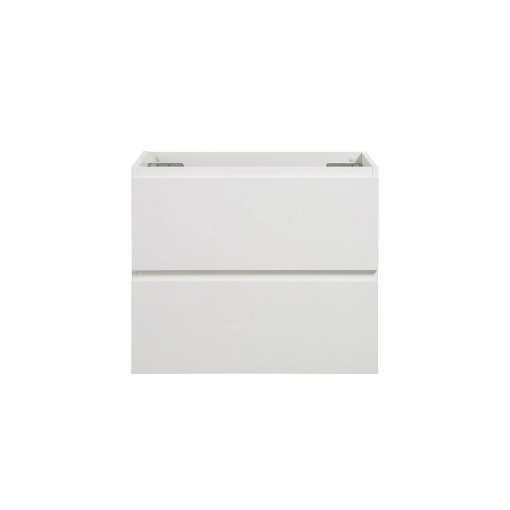 Wall mount bathroom vanity Without basin, white color, with two drawer, Pre-assembled