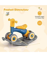 3 1 Rocking Horse with Detachable Balance Board and Height Adjustable Seat