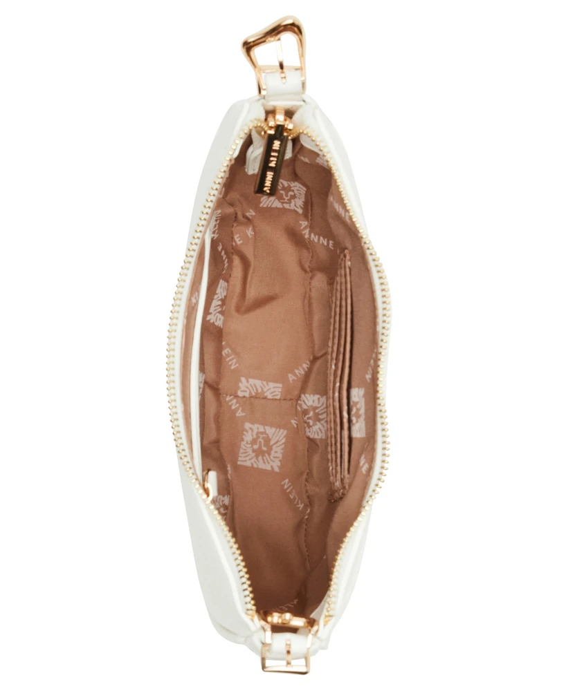 Anne Klein Sculpted Buckle Half Moon Crossbody Bag