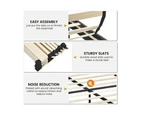 gaomon Queen Size Bed Frame with Button Tufted Headboard, Mattress Foundation, Easy Assembly, No Box Spring Needed