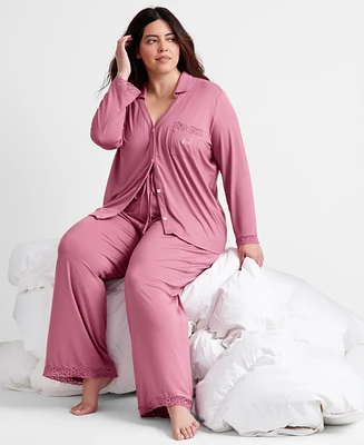 State of Day Women's Collared Knit Pajama Set, Xs-3X
