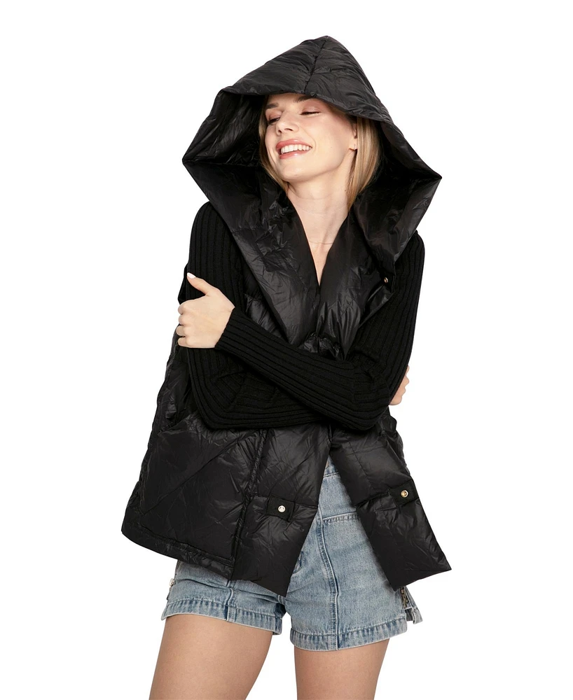 Belle & Bloom Women's Over My Head Hooded Puffer Vest