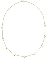 Macy's Polished Puffed Heart 18" Station Necklace in 10k Yellow Gold