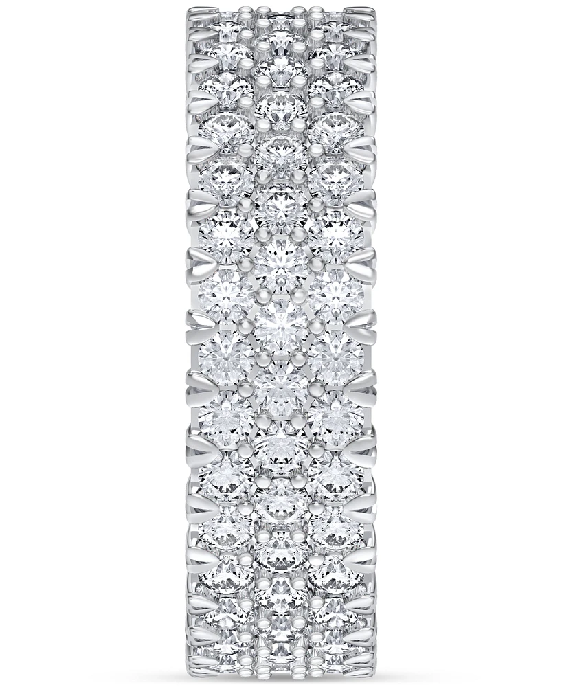 Diamond Three-Row Eternity Ring (3 ct. t.w.) Platinum, 14k White Gold, or Rose Gold