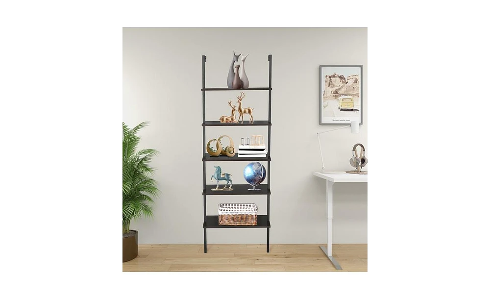 Slickblue Industrial 5-Tier Modern Ladder Shelf for Home and Office
