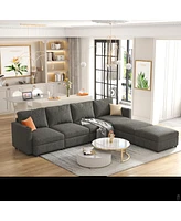 Spacious and Versatile Sectional Sofa with Storage and Ottoman Options