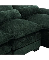 Modern Large chenille Fabric U-Shape Sectional Sofa