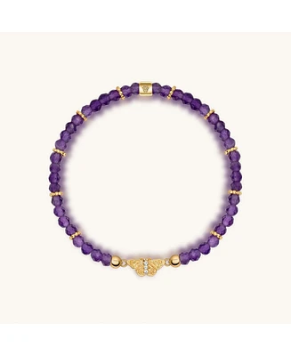 Spiritual Transformation - Amethyst Butterfly Charm Bracelet