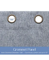 Linen Texture Blackout Grommet Curtains Pair(2 Panels
