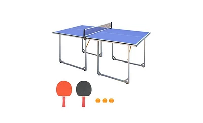 Slickblue 6FT Portable Table Tennis Table Set – Foldable Ping Pong Table for Indoor & Outdoor