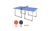 Slickblue 6FT Portable Table Tennis Table Set – Foldable Ping Pong Table for Indoor & Outdoor