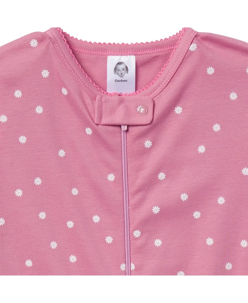 Gerber Toddler Girls Snug Fit Footed Pajamas, 2-Pack, Dogs