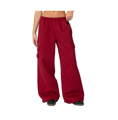 Edikted Women's Wide leg cargo sweatpants