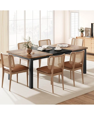 Industrial Dining Table for 68 People, 78.7" Long Kitchen Table, Wood Dining Table