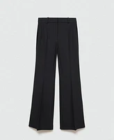 Mango Women's Mid-Rise Flared Trousers
