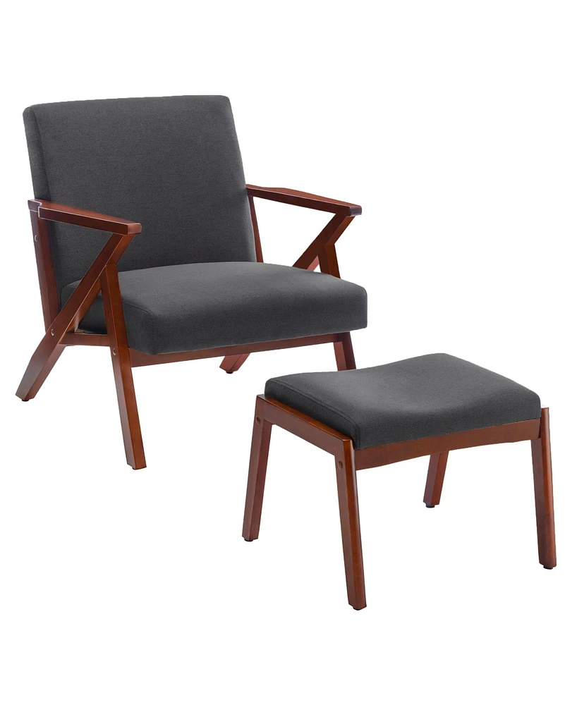 Convenience Concepts 28.5" Cliff Accent Lounge Armchair with Ottoman