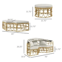 Outsunny Patio Furniture Set w/ Cushions, Outdoor Daybed w/ Canopy,