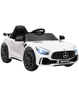 Qaba Mercedes-Benz Amg Gtr Licensed 12V Kids Ride on Car w/ Remote,