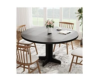 gaomon Round Dining Table for 4-6 People, 47 Inch Farmhouse Kitchen Table with Wooden Tabletop and Stable Base, Circle Dinning Room Table for Home Din