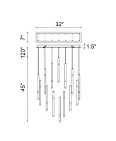 Cwi Lighting 46" Metal Flute 14 Light Led Chandelier